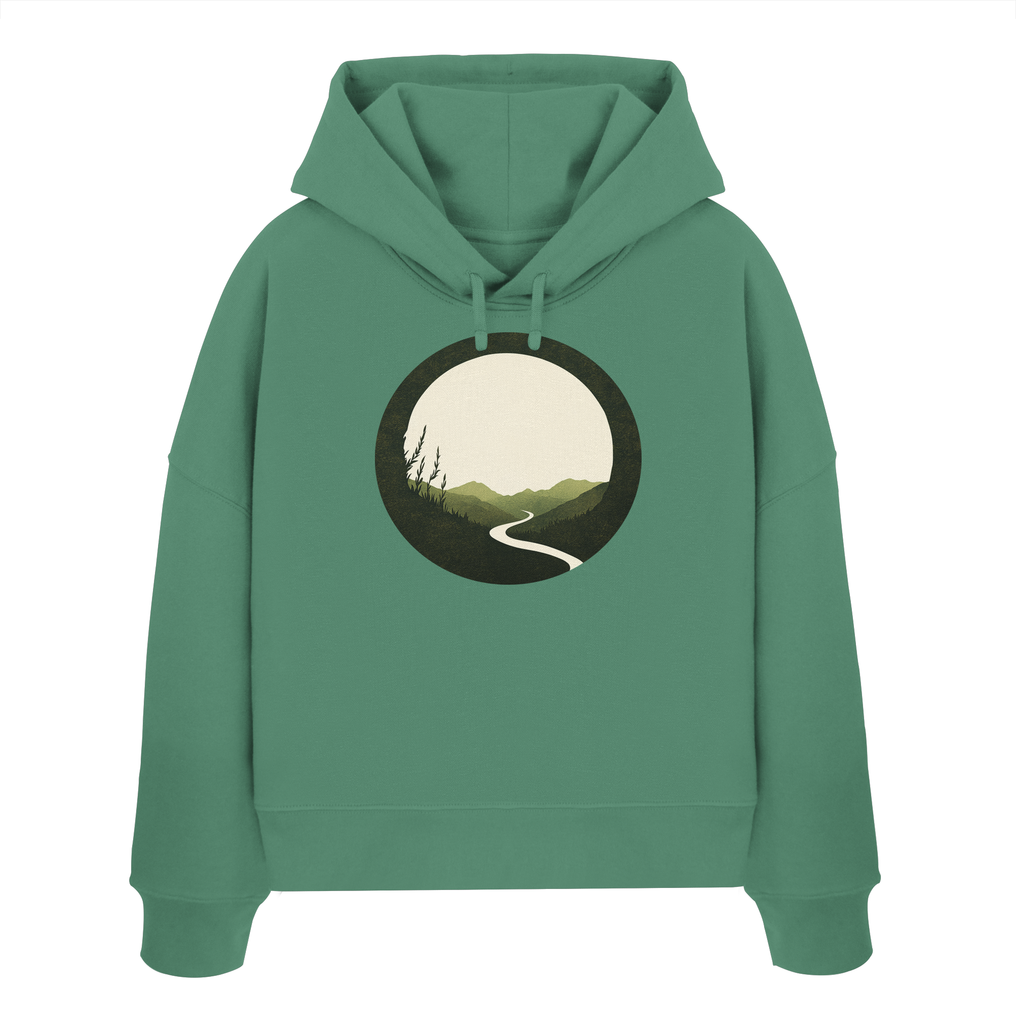River of Life – Der Fluss des Seins - Womens Organic Boxcut Hoodie
