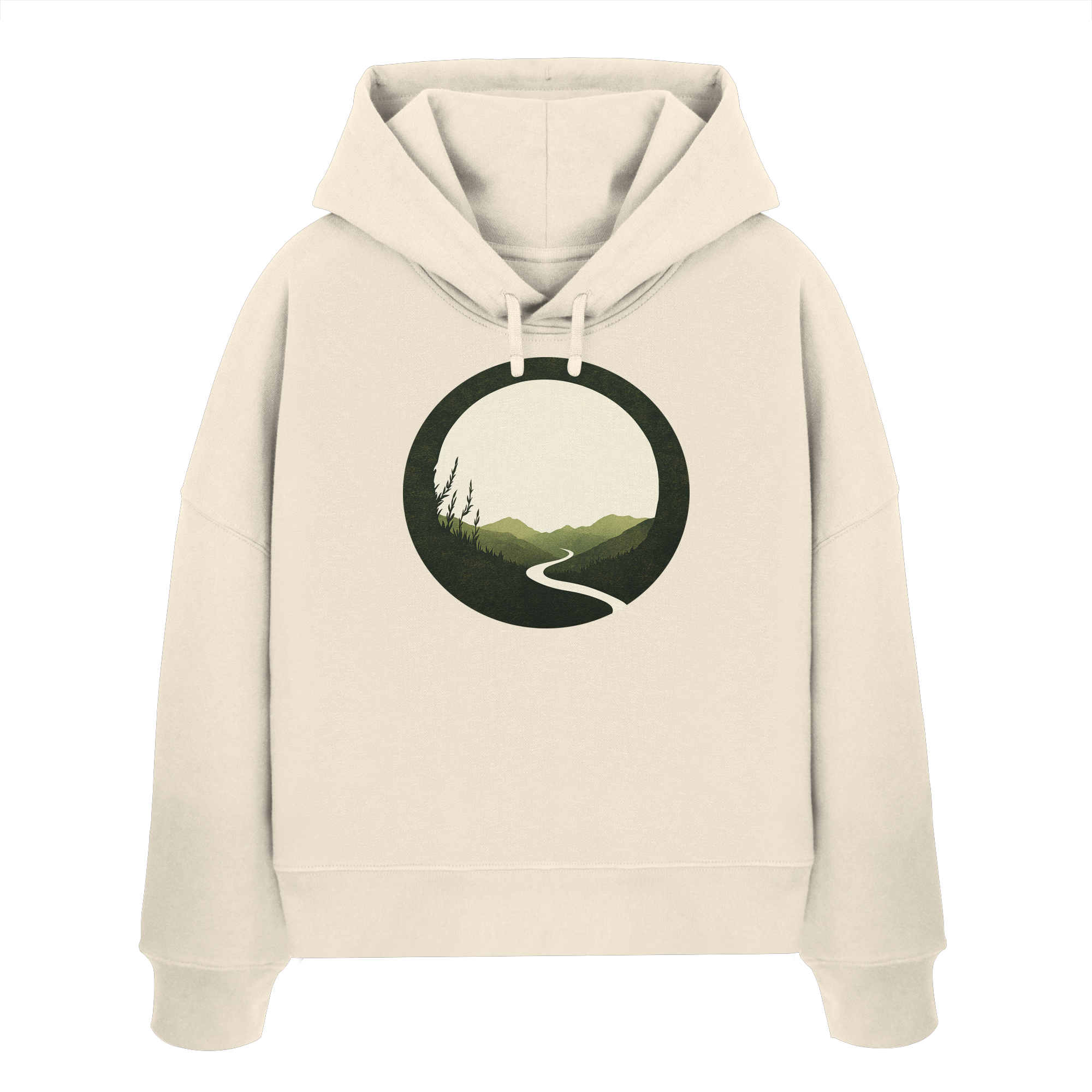 River of Life – Der Fluss des Seins - Womens Organic Boxcut Hoodie