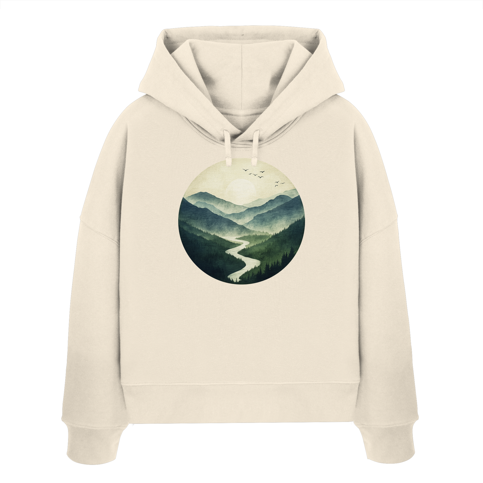 Valley – Die Ruhe zwischen den Höhen - Womens Organic Boxcut Hoodie